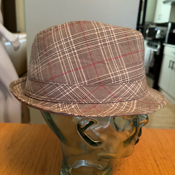 Peter Grimm Plaid Fedora Hat o/s Pink Lining - Picture 2 of 7